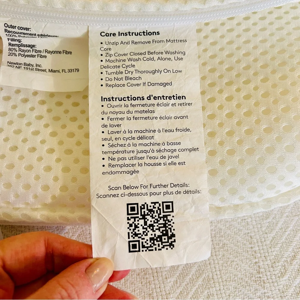 Newton Breathable Mini Crib Mattress Cover - White